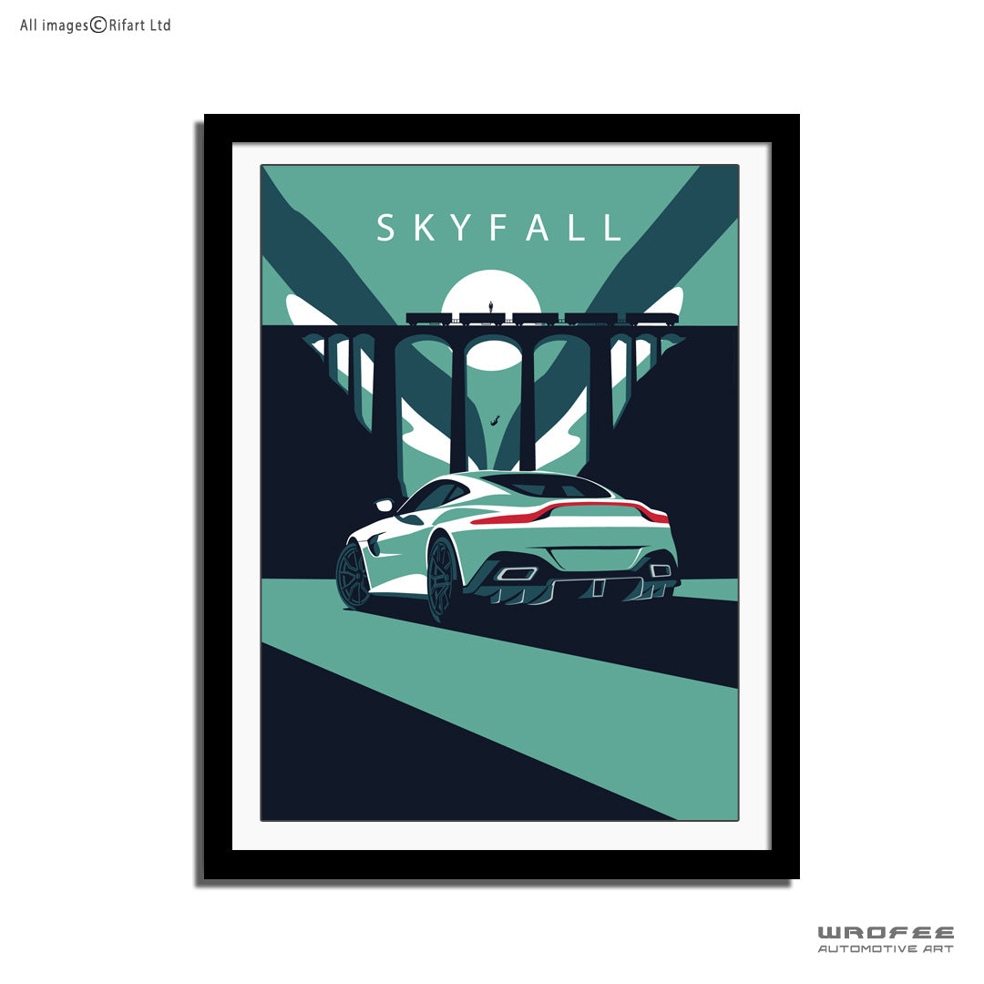 aston martin vantage skyfall spectre  canvas car poster print canvas