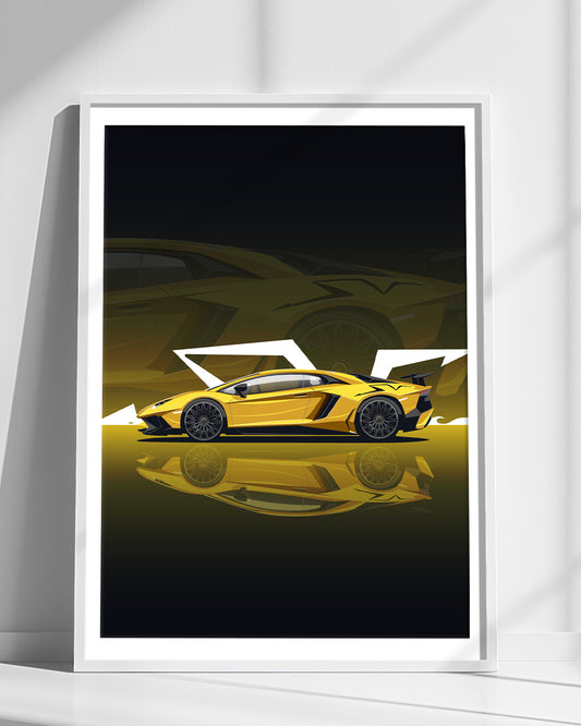 Lambo Aventador V12 Super Car Wall art decor print poster canvas