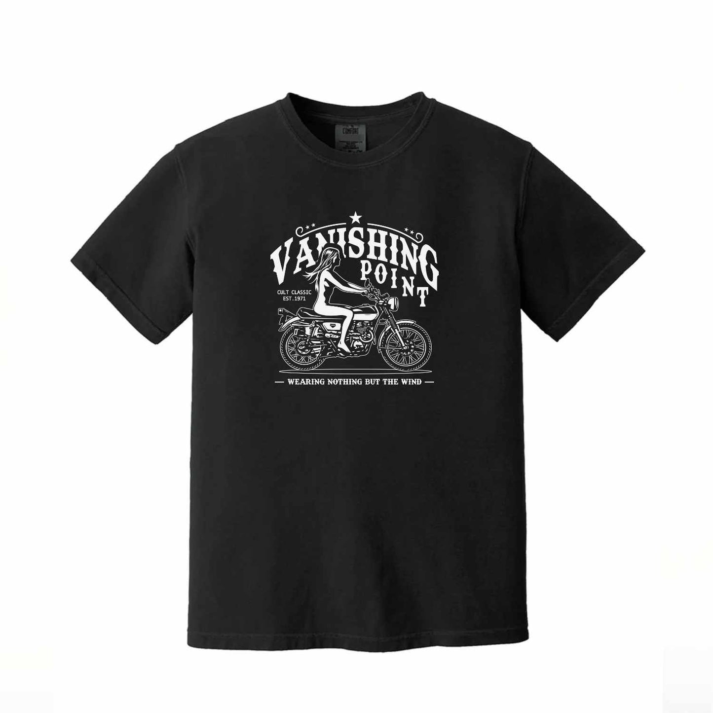 Vanishing Point T-shirt Biker Girl Angel Tee - Unisex Comfort Colors