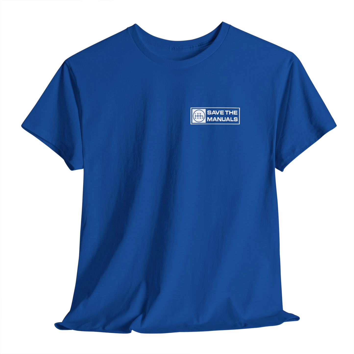 Manual transmission car enthusiast t-shirt front view