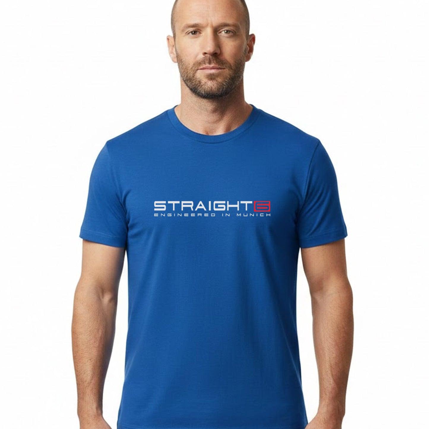 Straight 6 Munich Engine Sports Car T-Shirt - Bavarian Performance Graphic Tee - Heavy Cotton Automotive Apparel