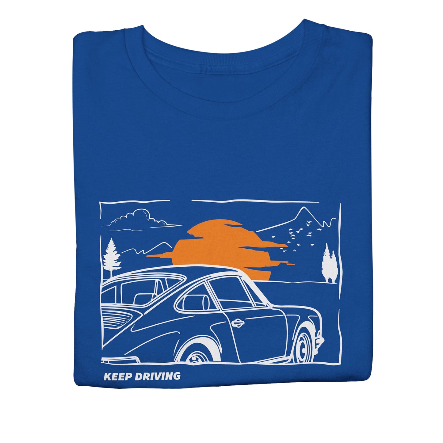 Keep Driving Air Cooled Retro Classic 911 Car Shirt, Flat 6 Vintage Automotive Enthusiast Graphic Tee, Road Trip Apparel