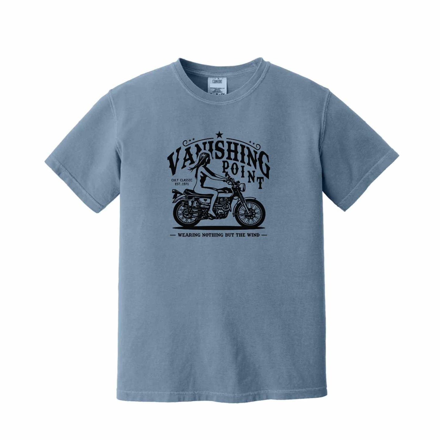 Vanishing Point T-shirt Biker Girl Angel Tee - Unisex Comfort Colors