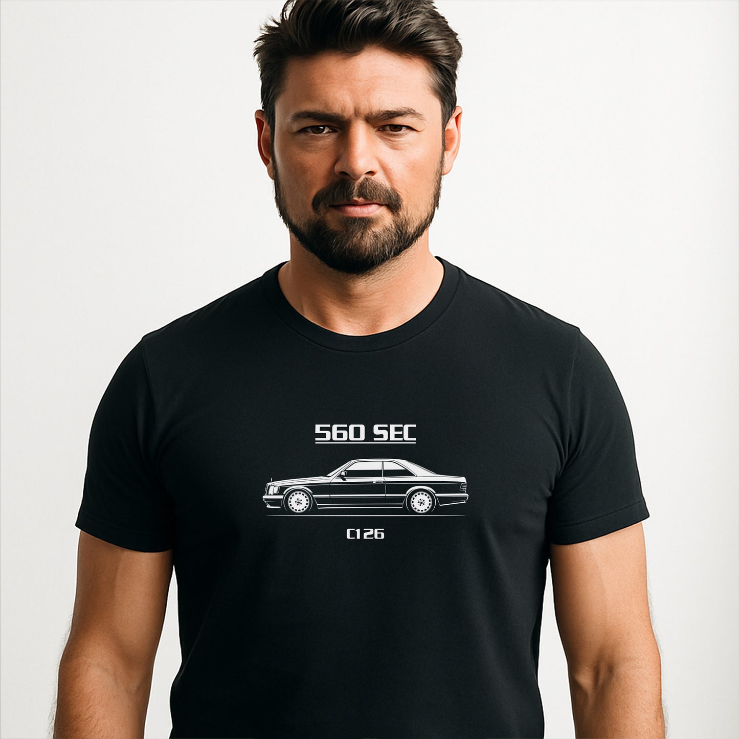 C126 560 SEC T-Shirt – Classic German Car Enthusiast Tee