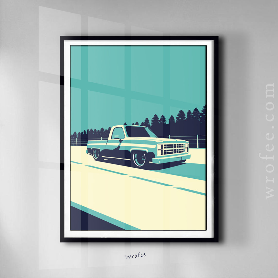 Silverado Vintage Pickup Wall Art Poster