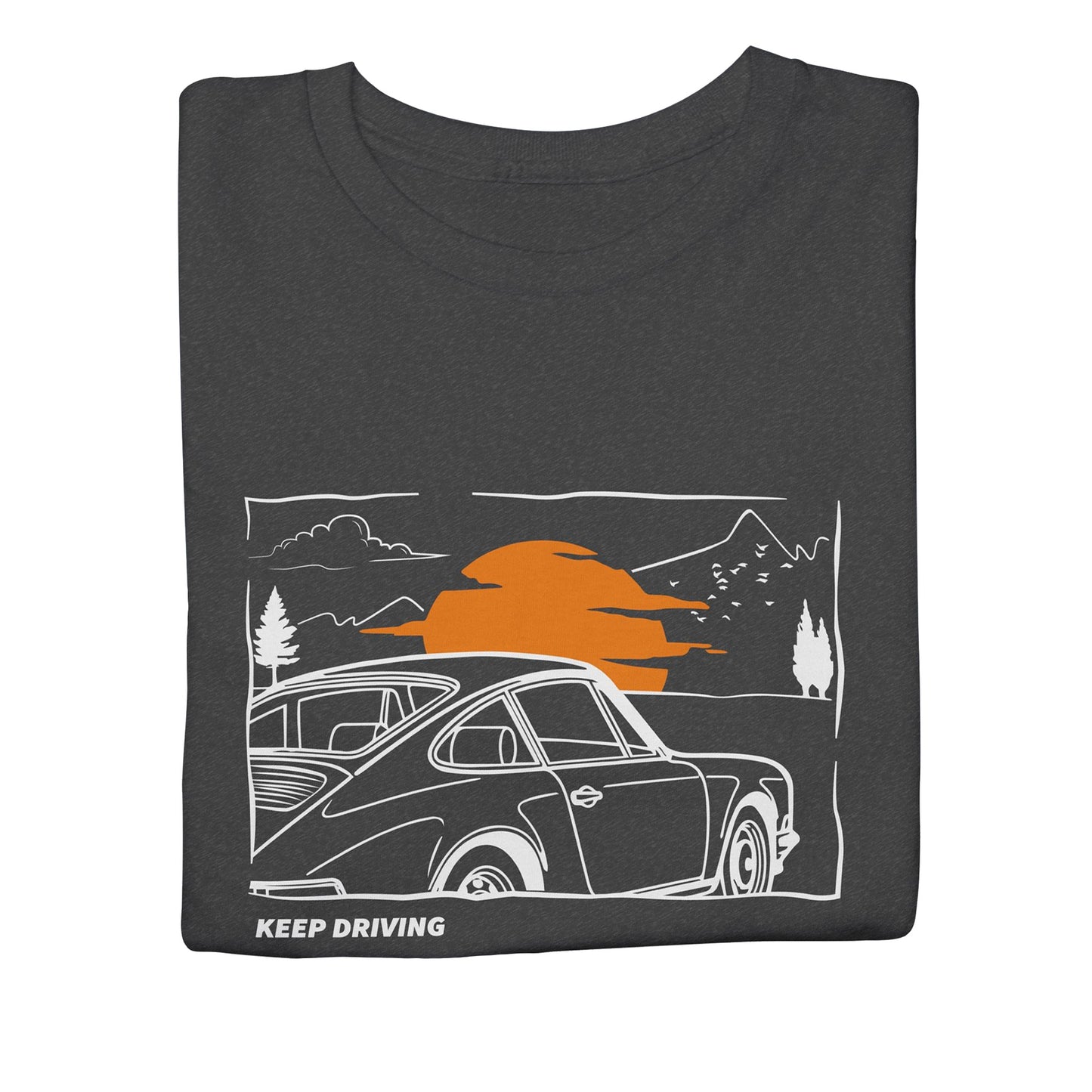 Keep Driving Air Cooled Retro Classic 911 Car Shirt, Flat 6 Vintage Automotive Enthusiast Graphic Tee, Road Trip Apparel