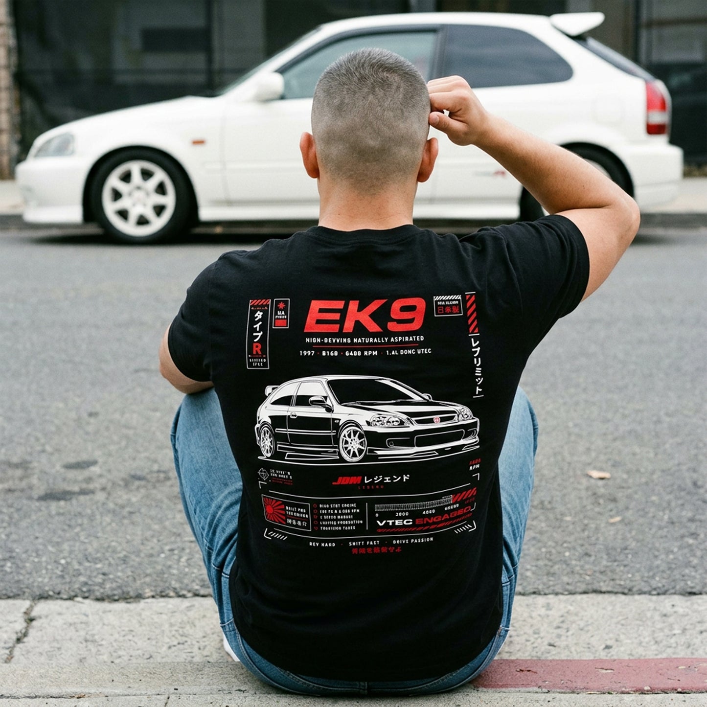 Honda Civic Type R JDM Car Shirt, EK9 EP3 FD2 FK2 FK8 FL5 Generations Enthuisast Track Day Tee