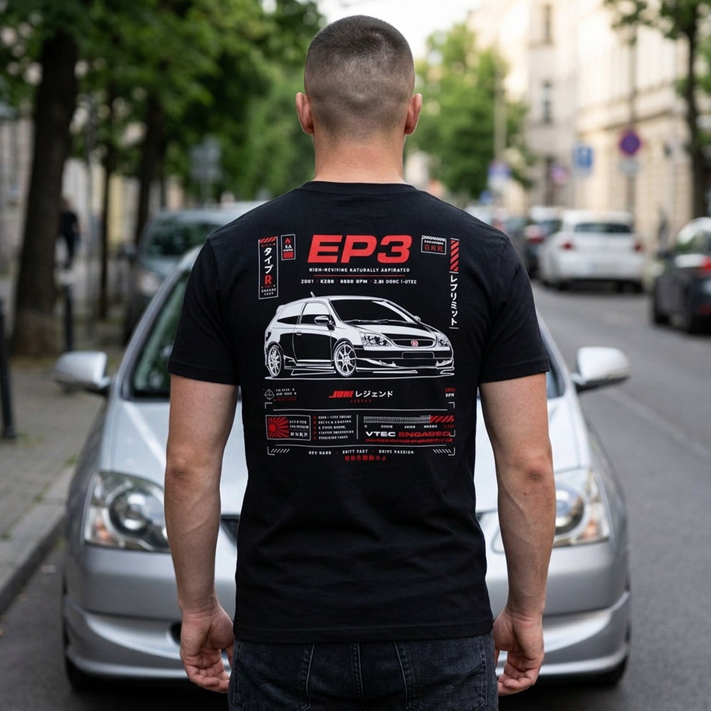 Honda Civic Type R JDM Car Shirt, EK9 EP3 FD2 FK2 FK8 FL5 Generations Enthuisast Track Day Tee