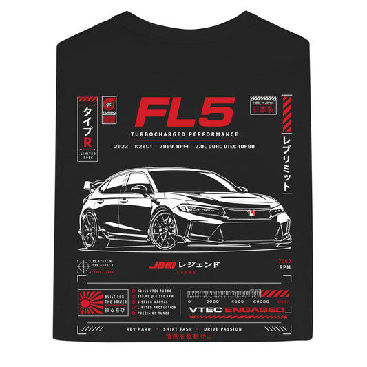Honda Civic Type R JDM Car Shirt, EK9 EP3 FD2 FK2 FK8 FL5 Generations Enthuisast Track Day Tee