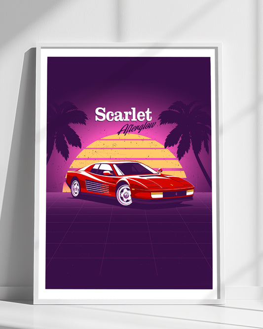 Testarossa Sports Car Wall Art Decor Print - Unframed