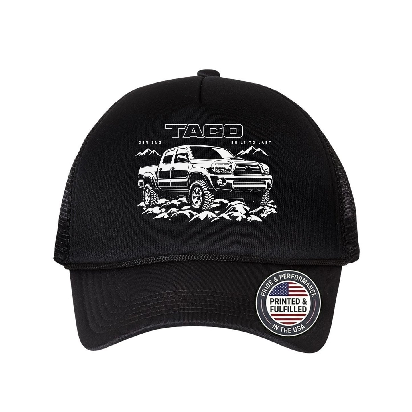 Tacoma All Generations Off-Road Pick Up Truck Trucker Hat Rock Crawling Graphic