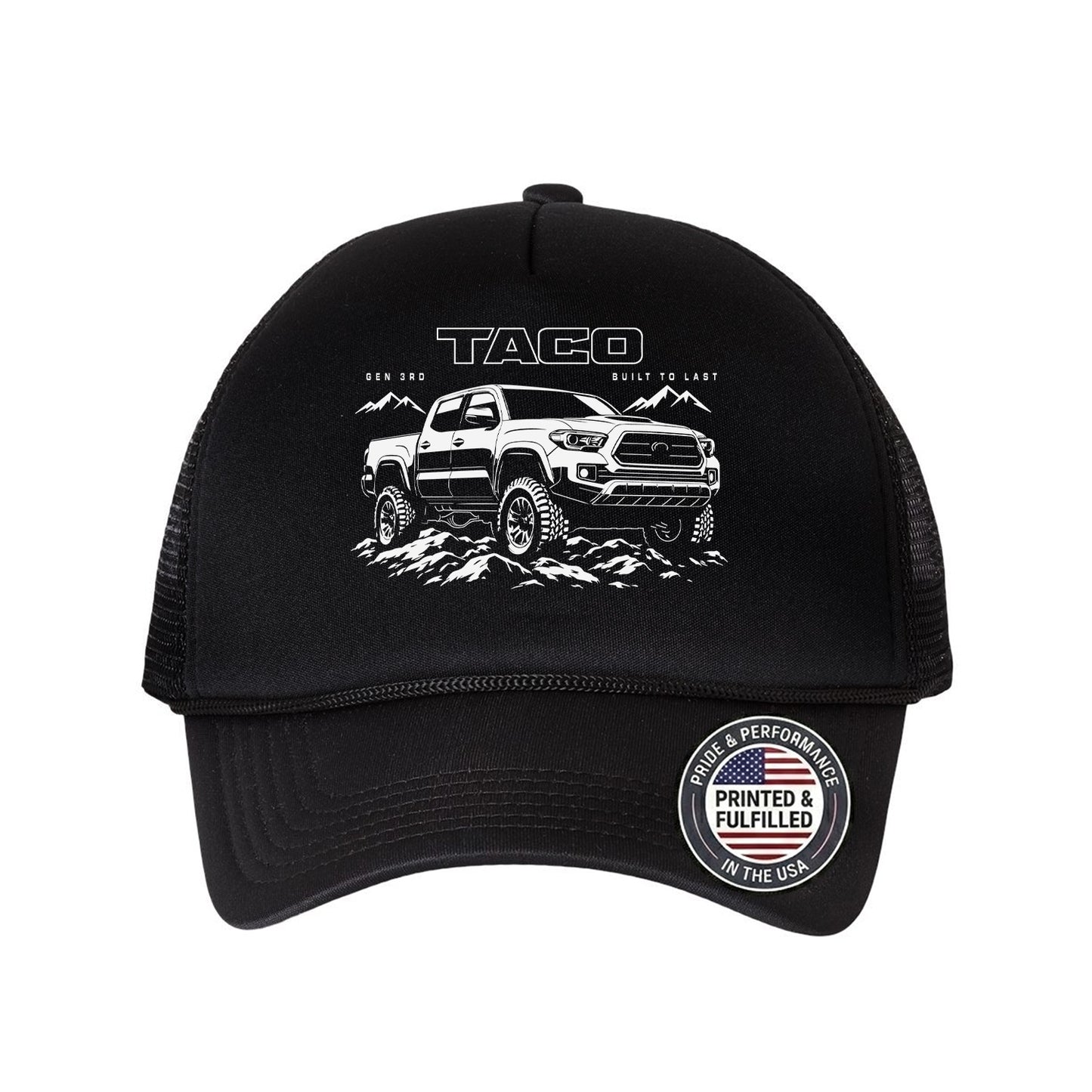 Tacoma All Generations Off-Road Pick Up Truck Trucker Hat Rock Crawling Graphic