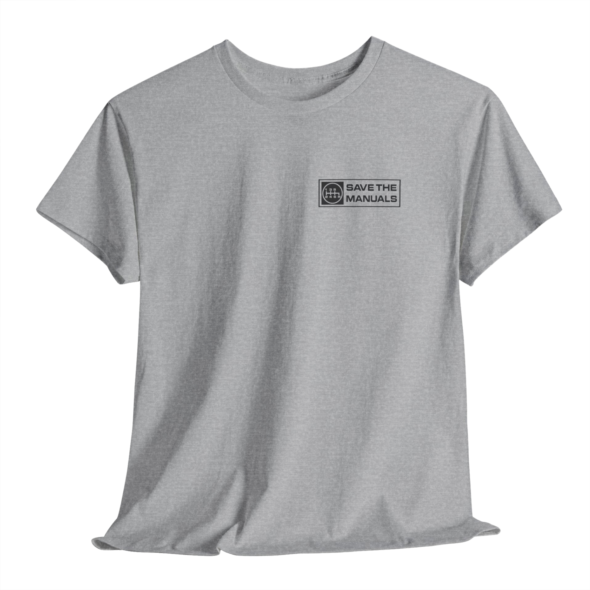 Motorsport inspired Save The Manuals mens graphic tee