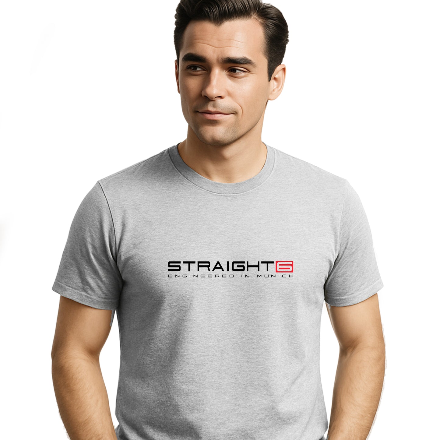 Straight 6 Munich Engine Sports Car T-Shirt - Bavarian Performance Graphic Tee - Heavy Cotton Automotive Apparel
