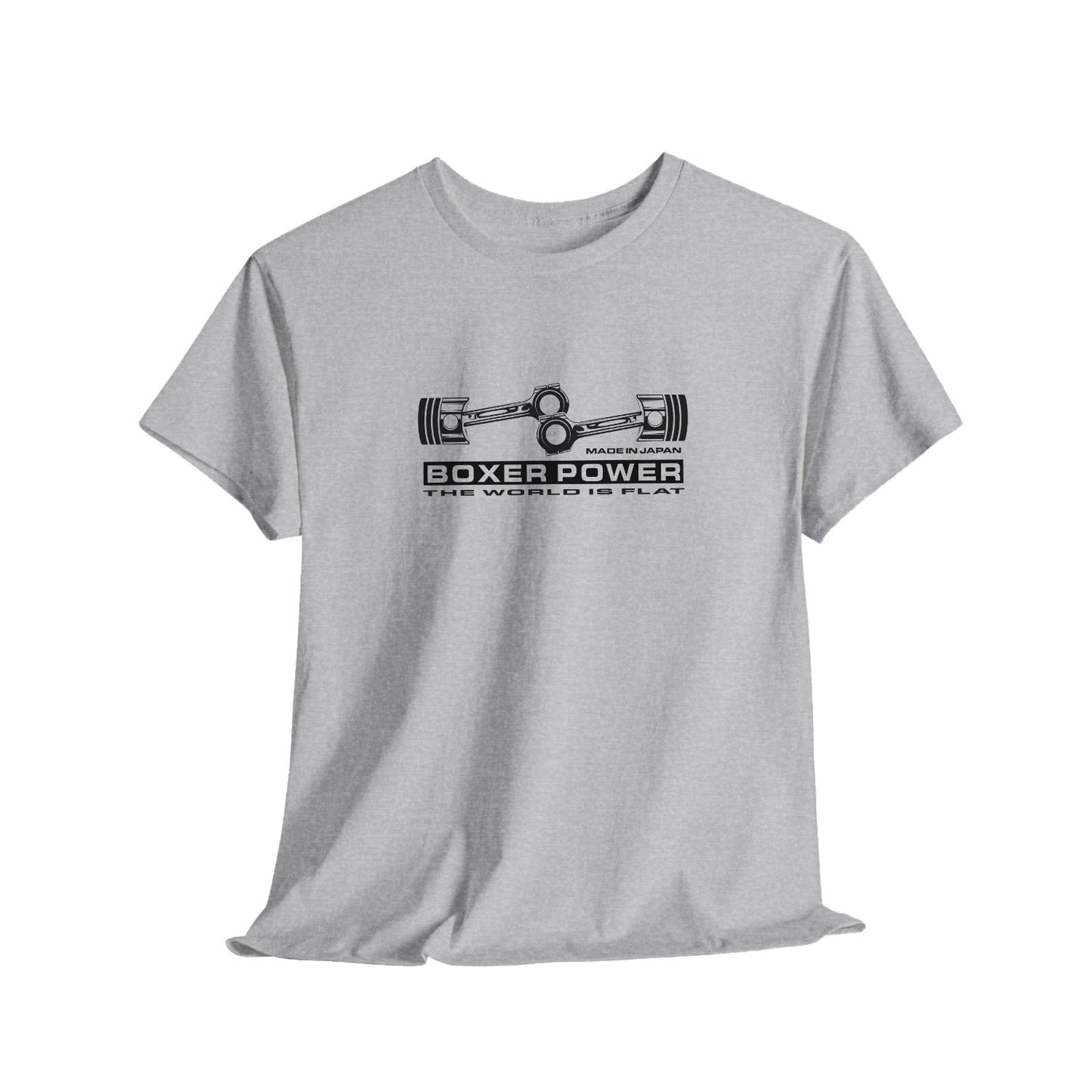 JDM Car Gift T-Shirt: The World is Flat Boxer Engine Graphic Tee for BRZ & GT86 Fans