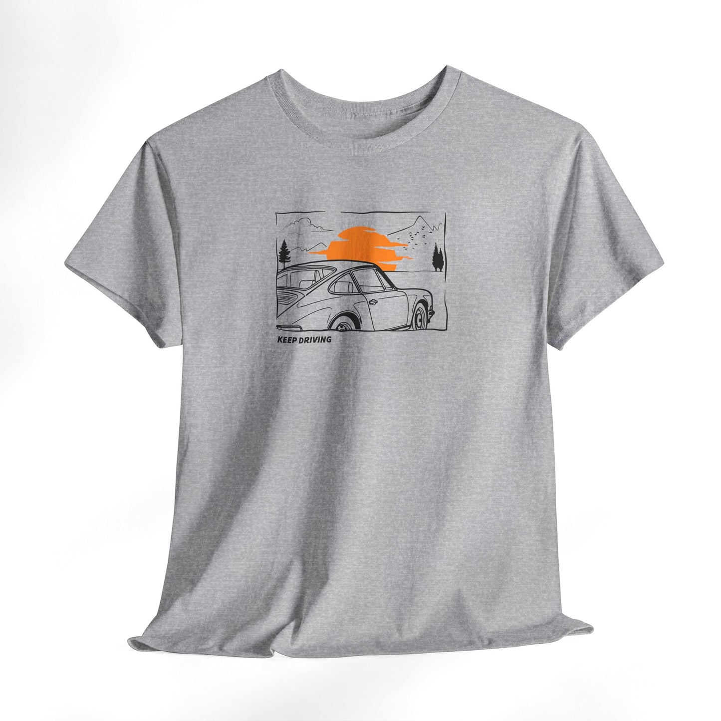 Keep Driving Air Cooled Retro Classic 911 Car Shirt, Flat 6 Vintage Automotive Enthusiast Graphic Tee, Road Trip Apparel