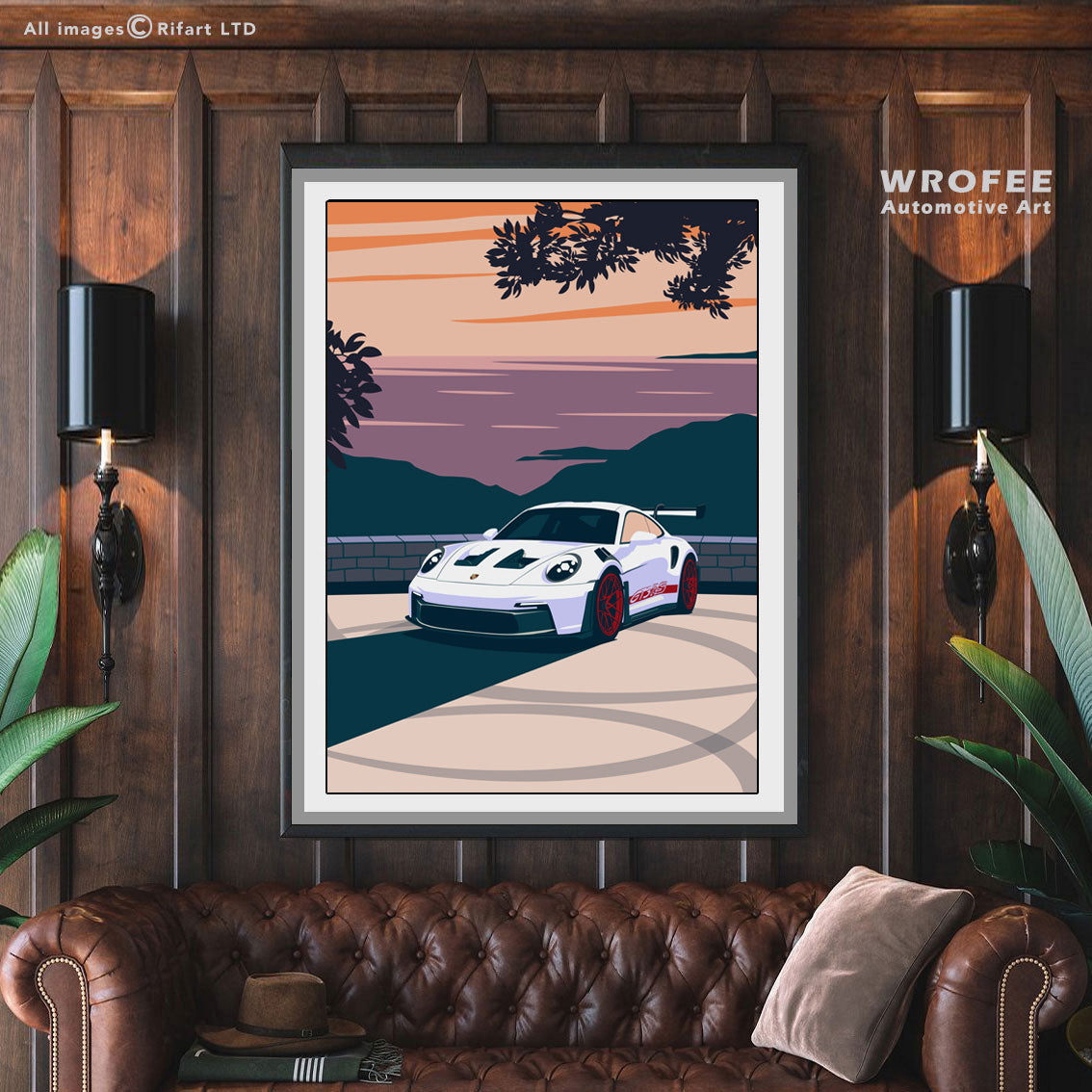 992 GT3 RS in the Monaco Hills Wall Art Print