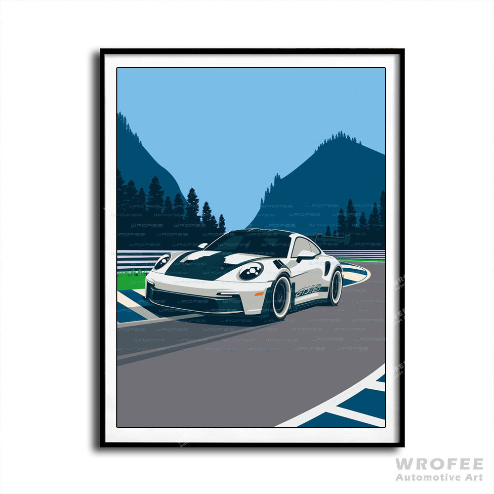 Porsche 992 GT3 RS Wall Art Decor Print Poster