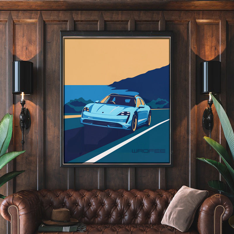 Taycan Electric Luxury Wheels Wall Art Print