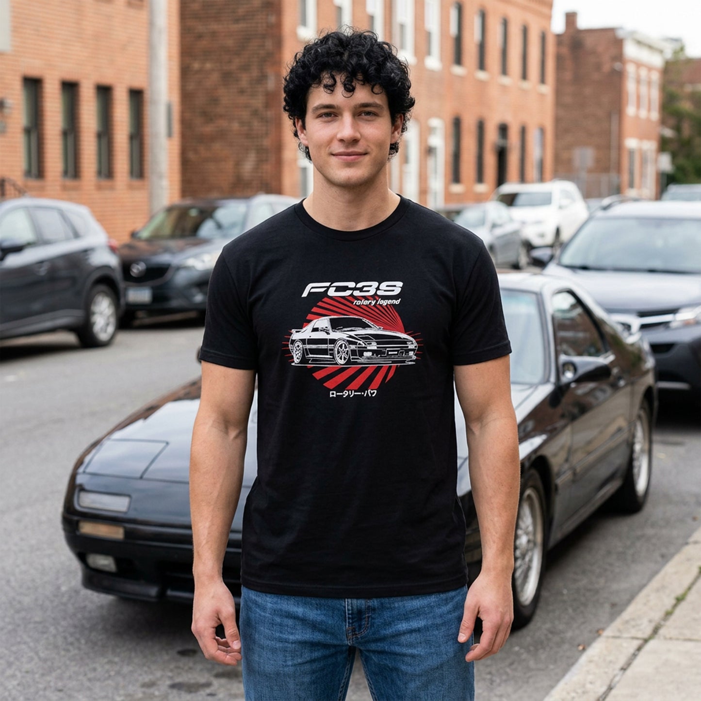 RX-7 Rotary Rocket JDM Car T-Shirt, FD3S FC3S SA22C Japanese Sports Car Enthusiast Gift