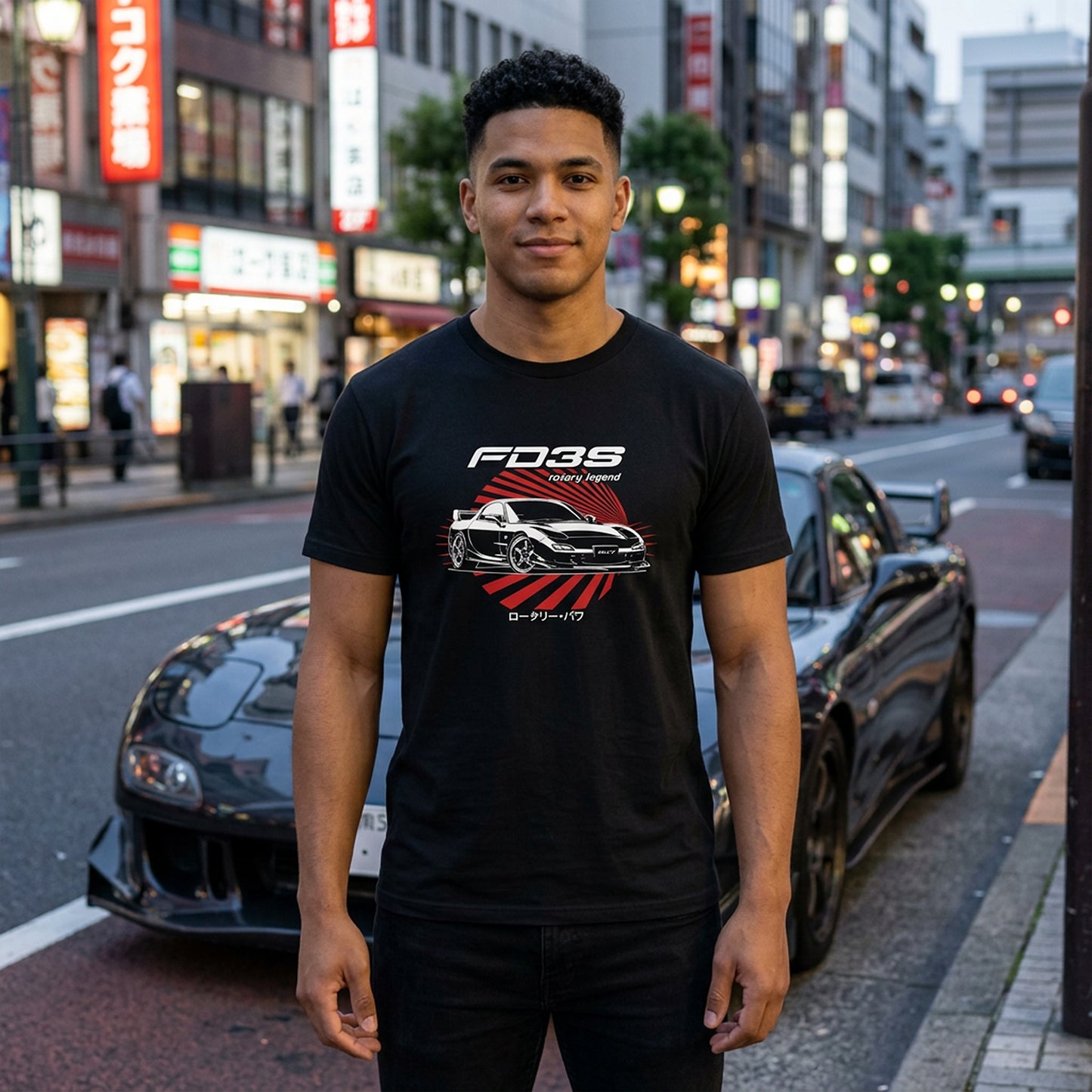 RX-7 Rotary Rocket JDM Car T-Shirt, FD3S FC3S SA22C Japanese Sports Car Enthusiast Gift