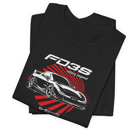 Black RX-7 Shirt, Rotary Rocket JDM Car Tee