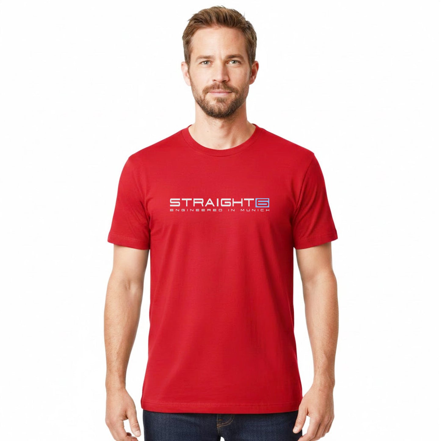 Straight 6 Munich Engine Sports Car T-Shirt - Bavarian Performance Graphic Tee - Heavy Cotton Automotive Apparel