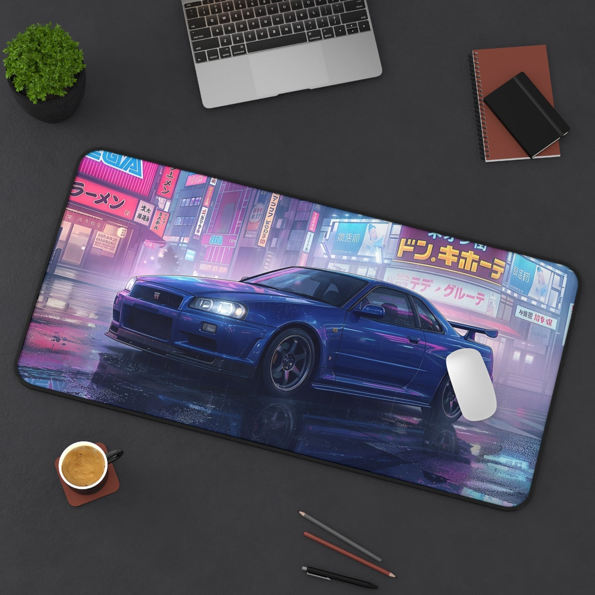 Tokyo-Nights-neon-city-scape-illustration-for-gamer-desk mat