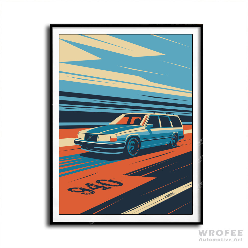 940 Turbo Vintage Car Wall Art Print