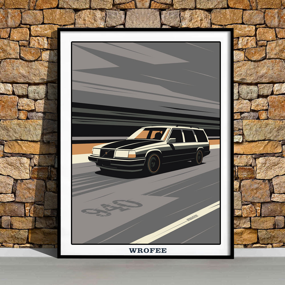 940 Turbo Youngtimer Car Wall Art Poster