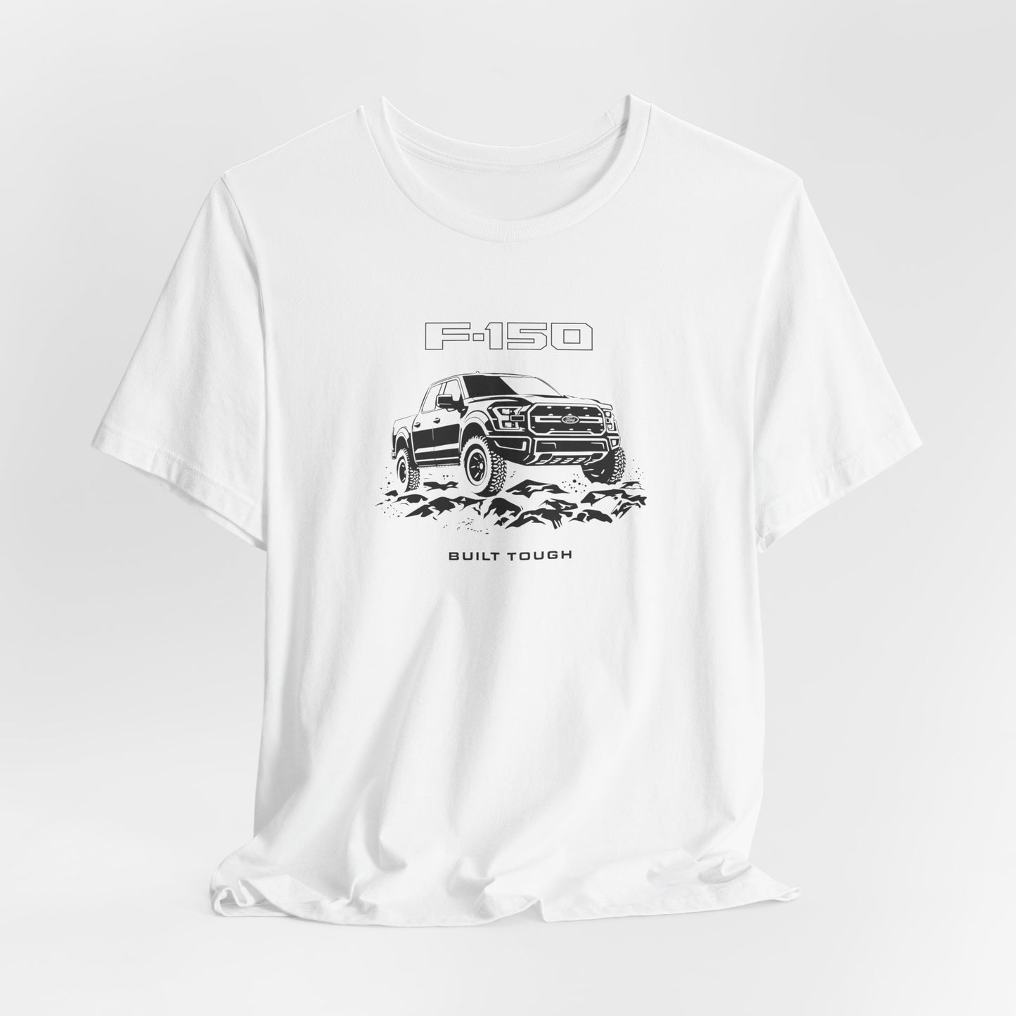 White t-shirt with f-150 truck design