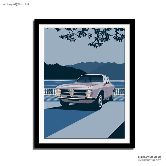 alfa romeo coupe vintage car poster canvas print garage office wall art decor
