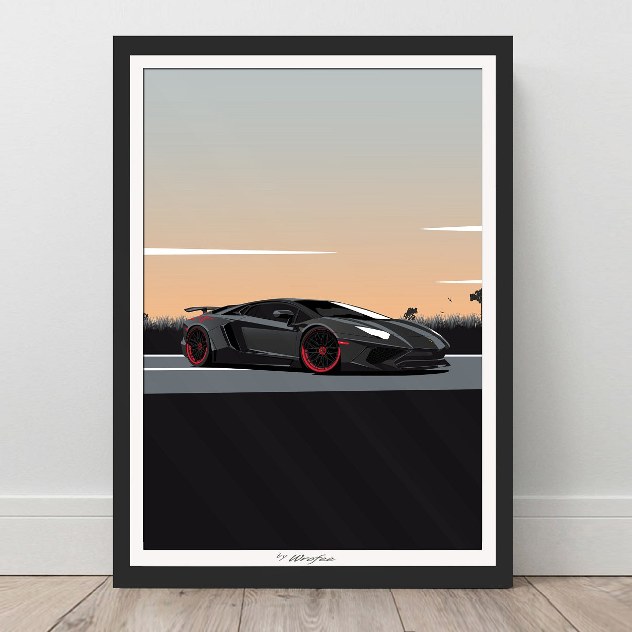 Aventador in Miami Wall Art Print