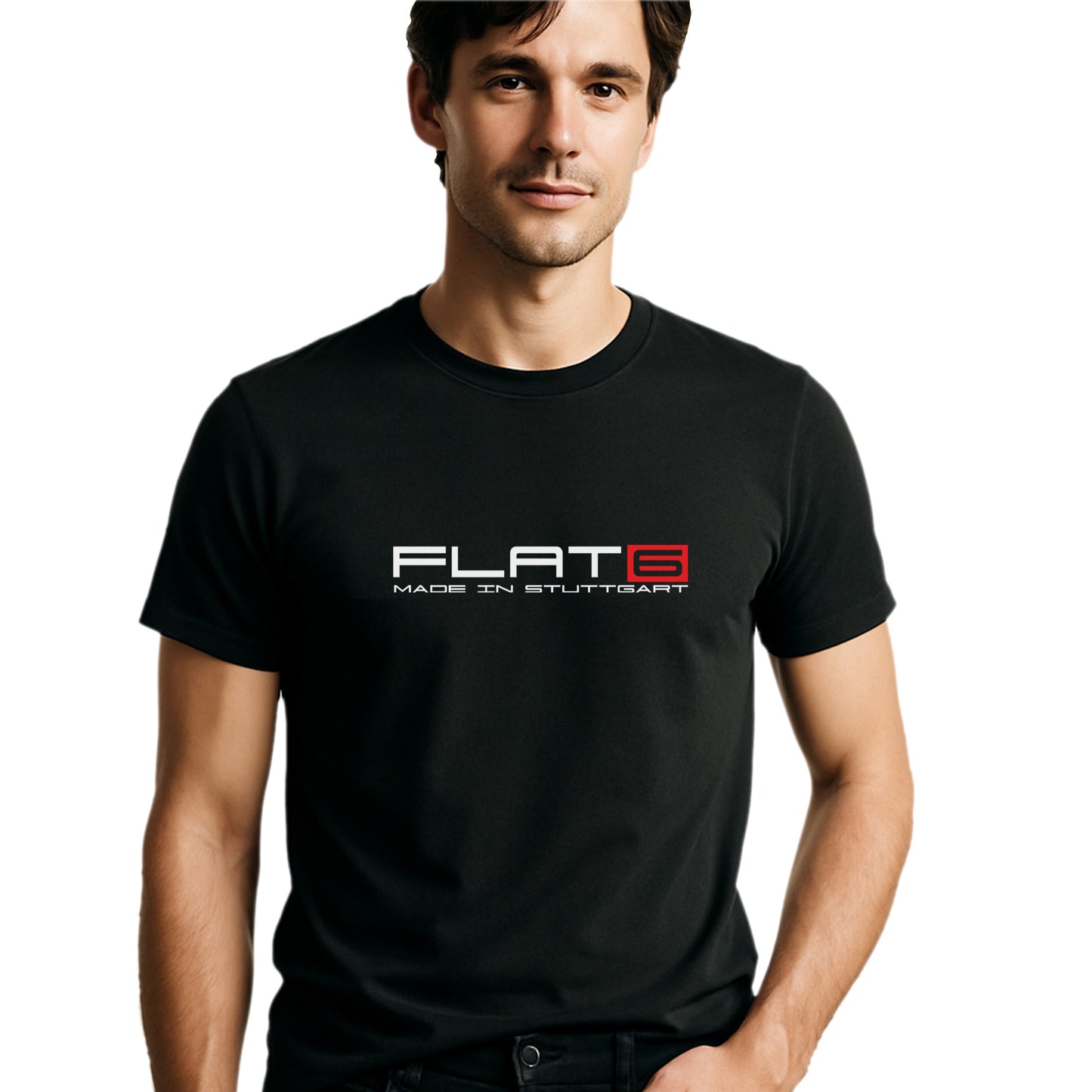 Flat 6 T-Shirt, 911 Air Cooled Sports Car Lovers Tee, Made in Stuttgart Tee for Nurburgring & Motorsport Enthusiasts