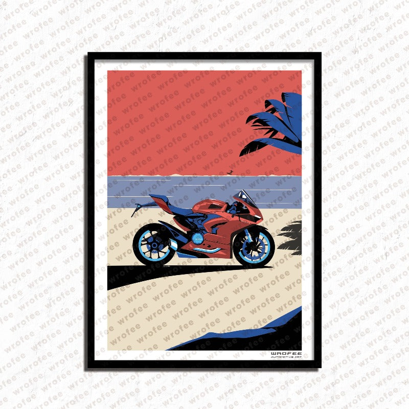 Ducati Panigale Racing Motor Bike at the Beach