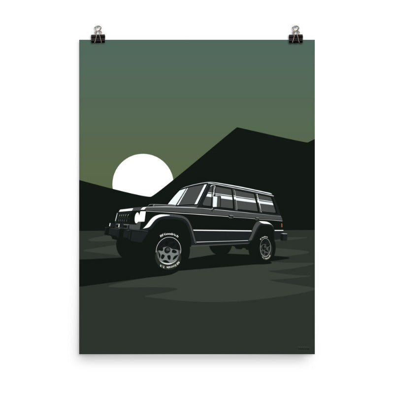 Vintage Retro Mitsubishi Pajero Off Road Suv Wall Art Decor Poster Print