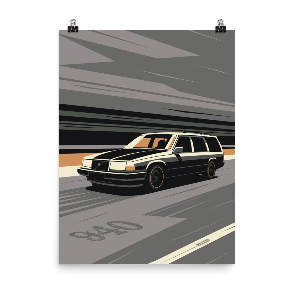 940 Turbo Youngtimer Car Wall Art Poster