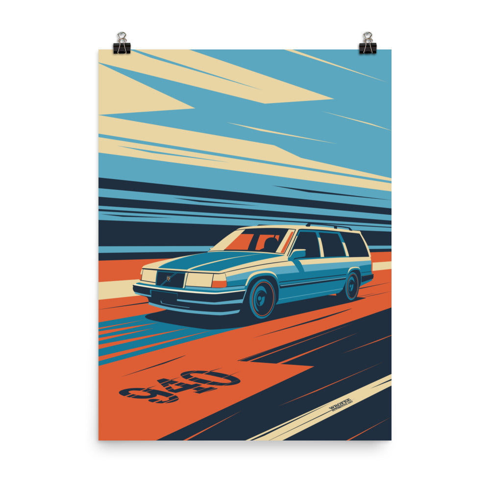 940 Turbo Vintage Car Wall Art Print