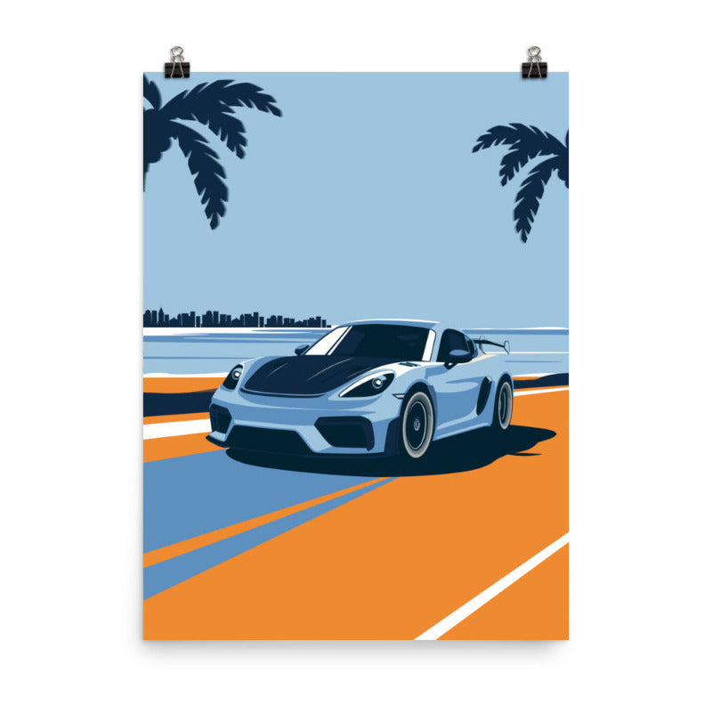 Porsche gt4 rs cayman 718 wall art print car poster