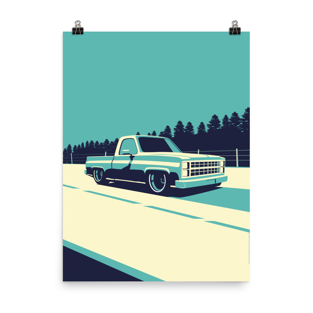 Silverado Vintage Pickup Wall Art Poster