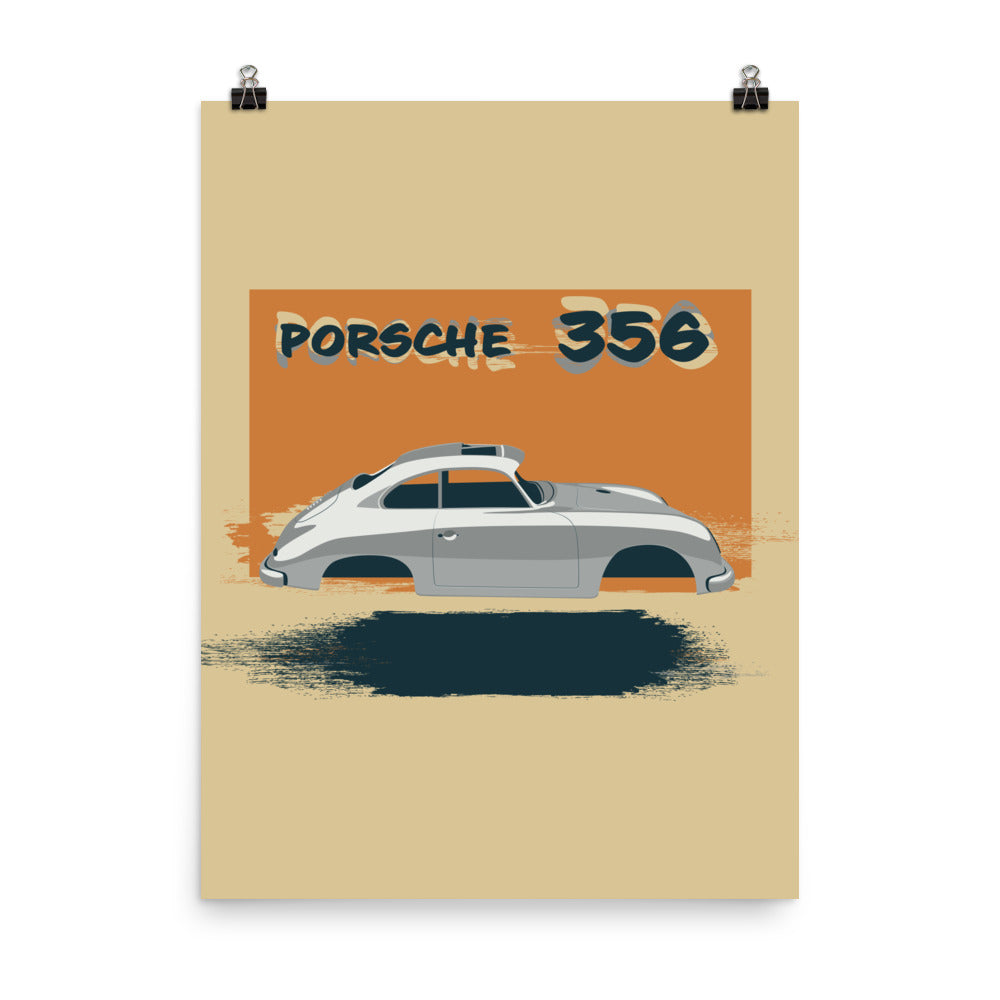 Classic Car 356 Handcrafted Wall Art Poster