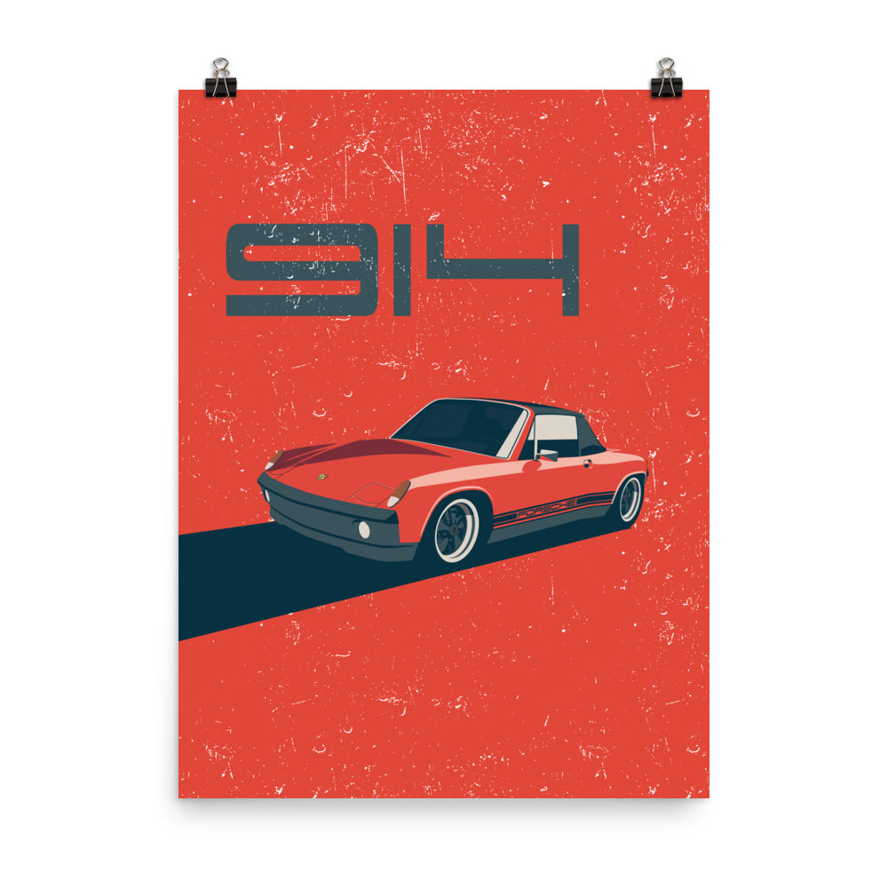 Porsche 914 classic vintage car poster canvas print office garage bedroom wall art decor gift Enthusiast petrolhead father guy him