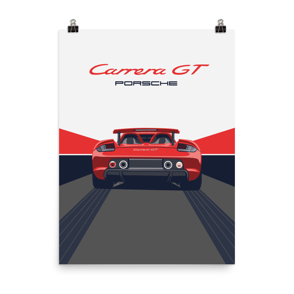 porsche carrera gt vintage car office auto illustration bedroom man cave garage wall art decor poster-print-gift-for men father him enthusiast canvas frame