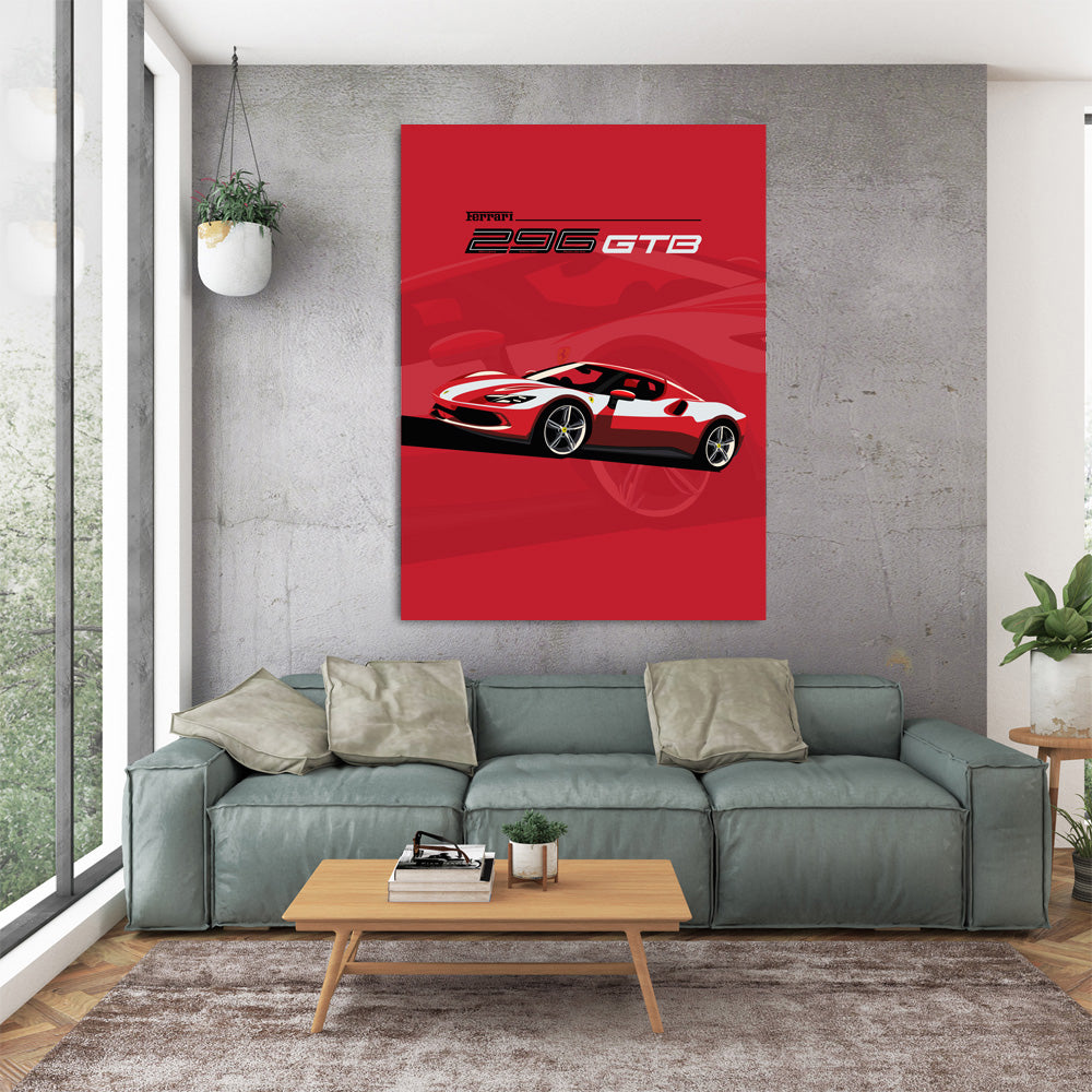 Super Car 296 GTB Wall Art Print