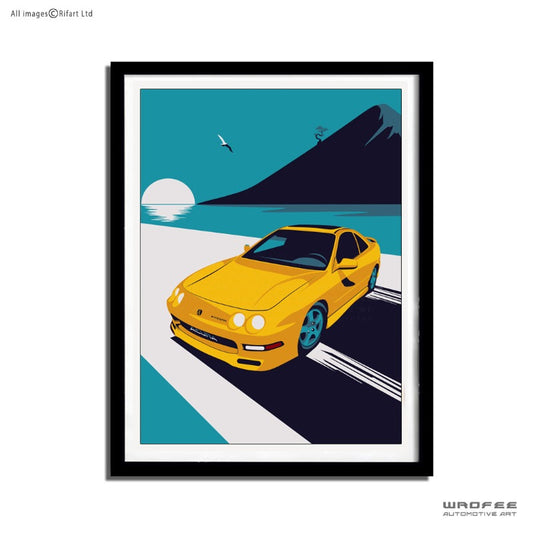 honda acura integra vintage car poster retro print canvas tapestry man cave gift present for him father enthusiast idea