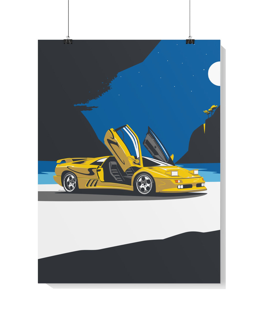 Diablo SV Poster 90s Exotic Car Wall Art Print