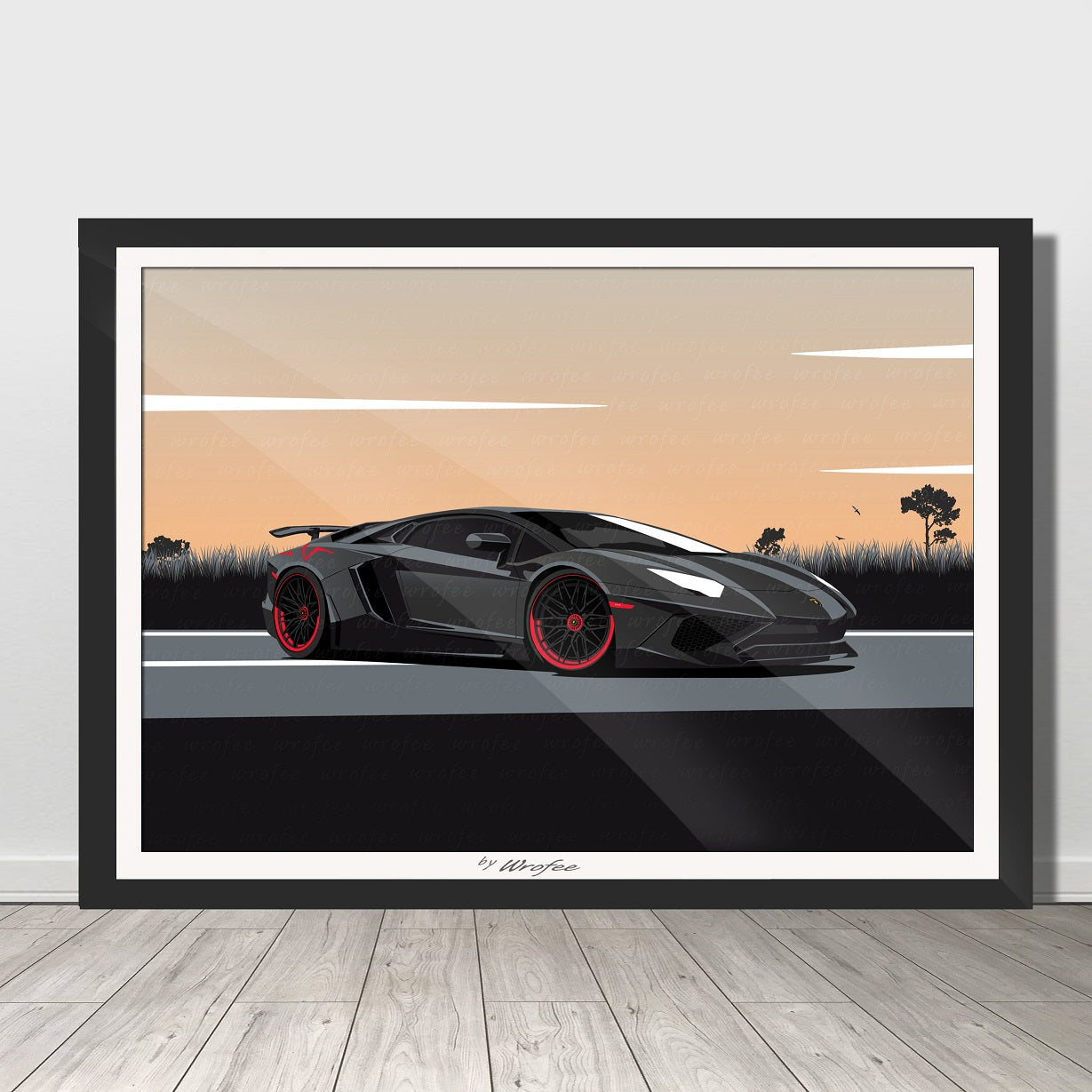 Aventador in Miami Wall Art Print