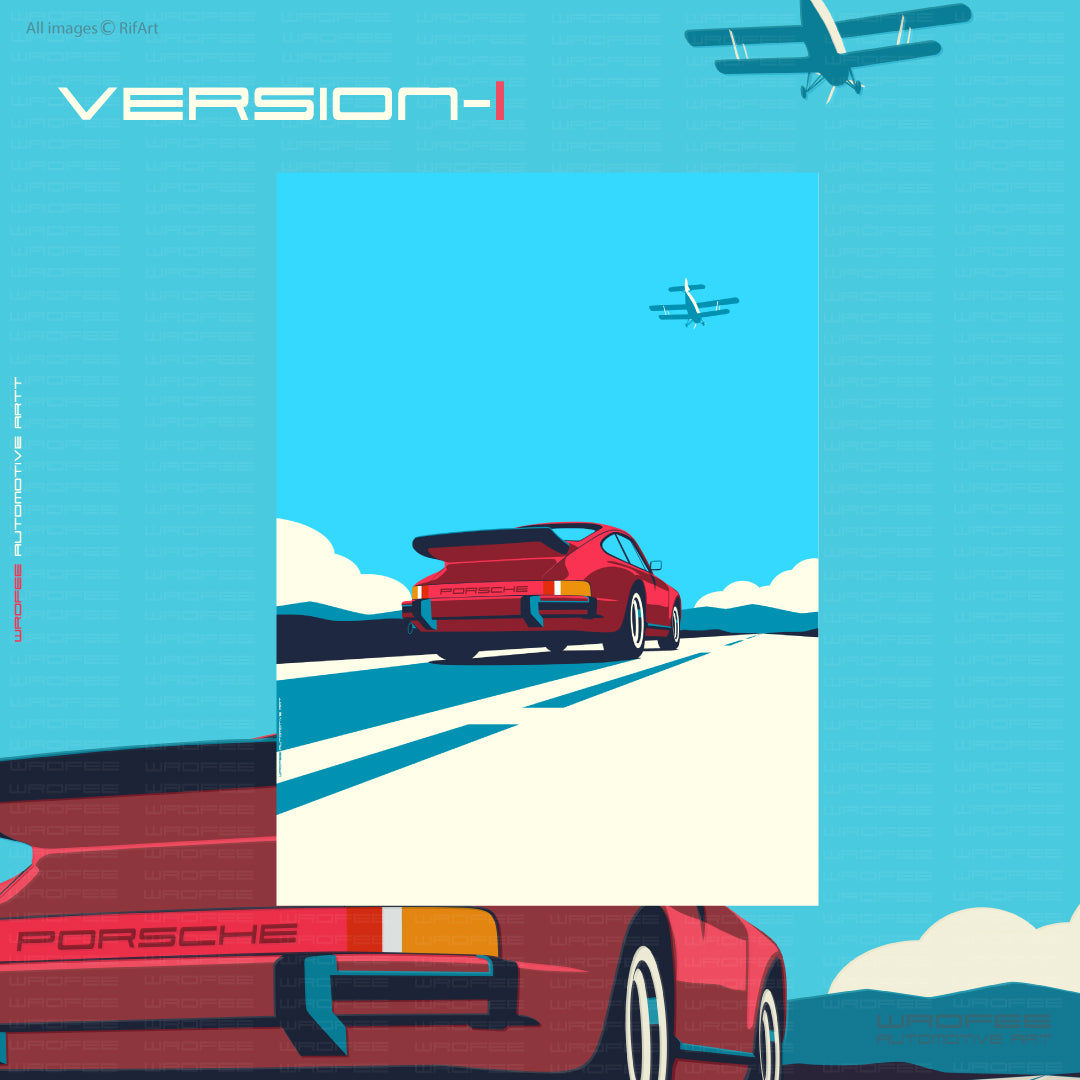 930 Turbo Retro Car Poster