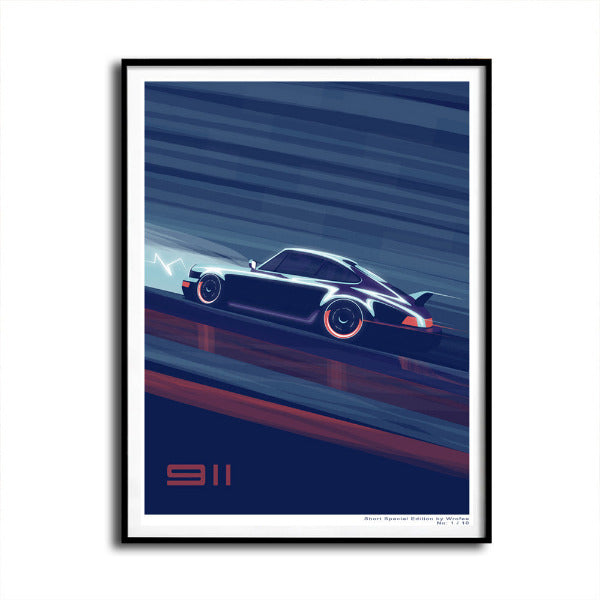 retro porsche 911 limited edition car wall decor