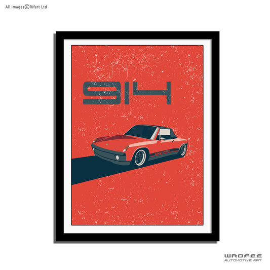 Porsche 914 classic vintage car poster canvas print office garage bedroom wall art decor gift Enthusiast petrolhead father guy him